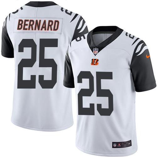 Nike Bengals #25 Giovani Bernard White Men's Stitched NFL Limited Rush Jersey - Click Image to Close